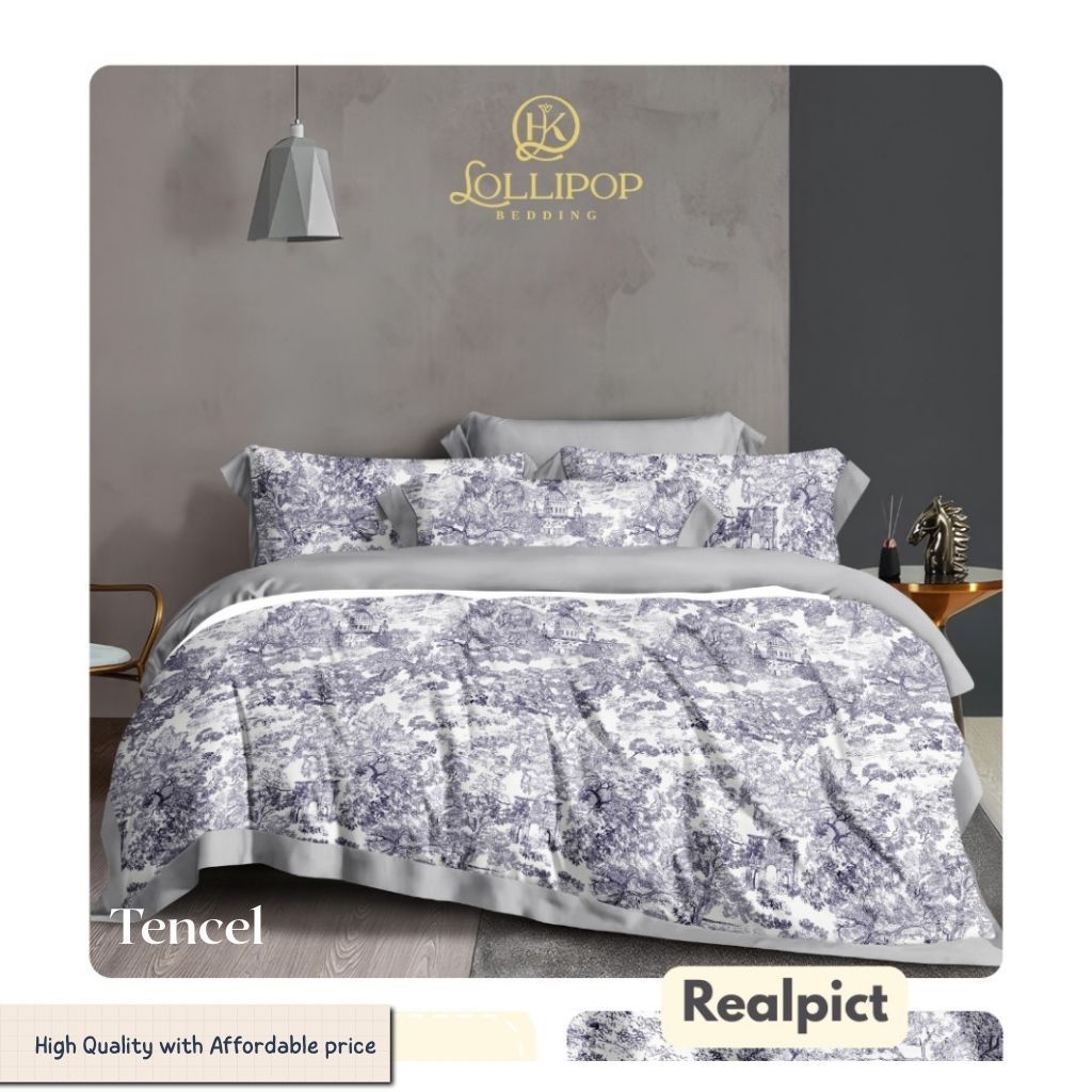 HK Lollipop Bedding - Sprei Set Tencel 160x200x40 180x200x40 200x200x40 - Dior - Motif Dewasa 2