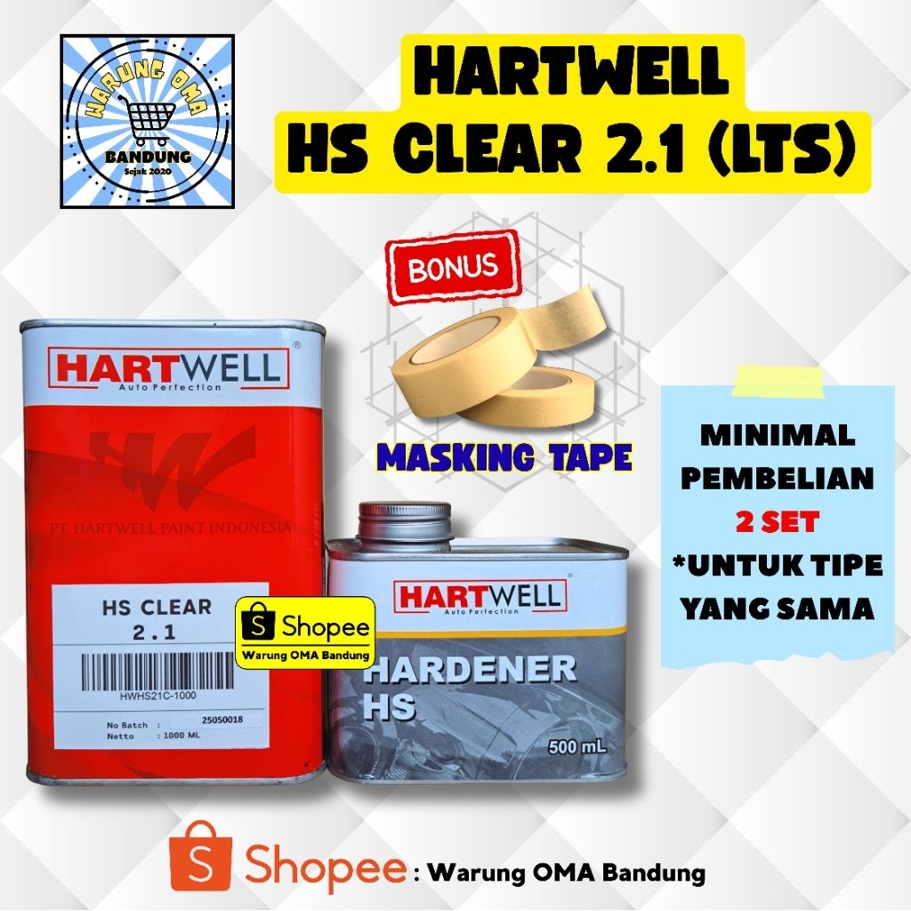 Hartwell Clear Vernish HS 2.1 Super High Gloss (1,5lts) - Perawatan cat kendaraan mobil motor