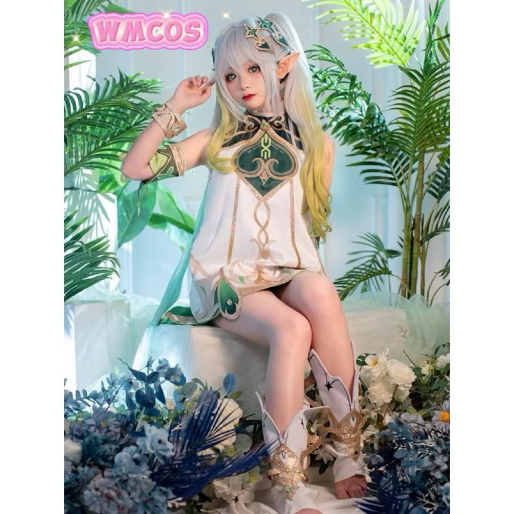 Genshin Impact Sumeru Nahida Lesser Lord Kusanali Cosplay Costume Grass God Dendro Archon Set, Nahid