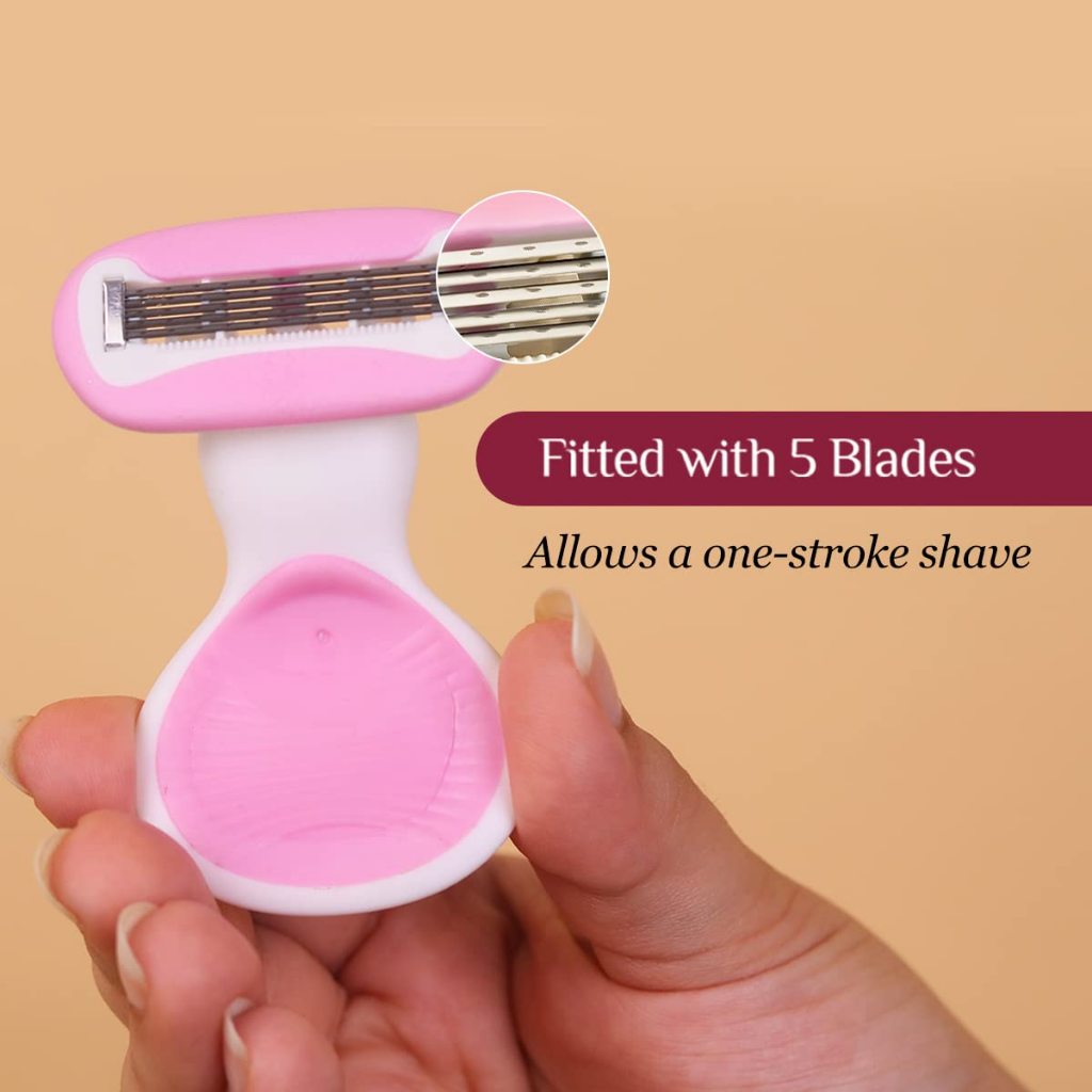 Ubtan Mart || Body Razor for Women's Hair Removal |1 Pc | With Travel Case | 5-Blade Precision | Smo