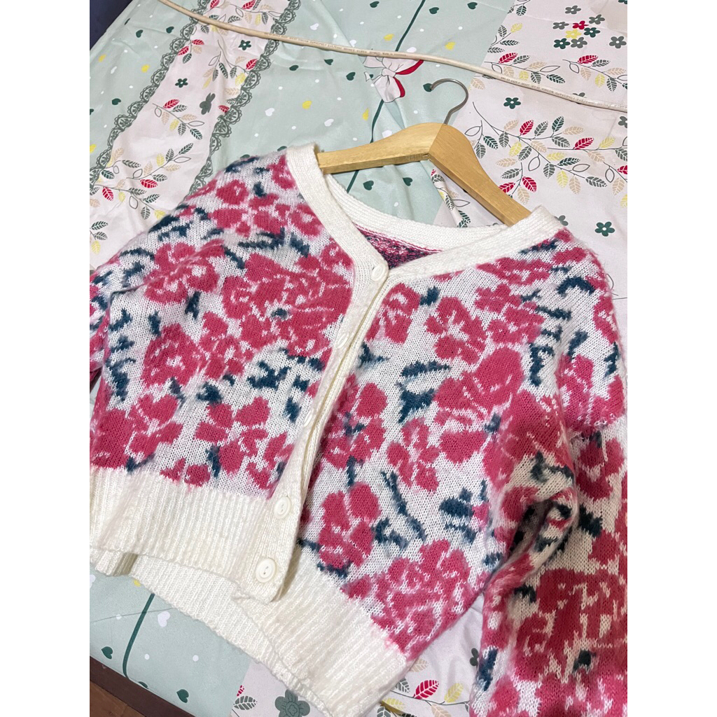 Floral Cardigan Knitted Rajut Cardi BKK