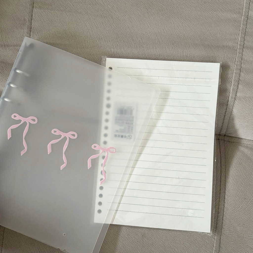 Mocorie - Szerth Coquette Ribbon Binder / Binder Coquette Motif Pita Pink / Binder Ukuran A5 Coquett