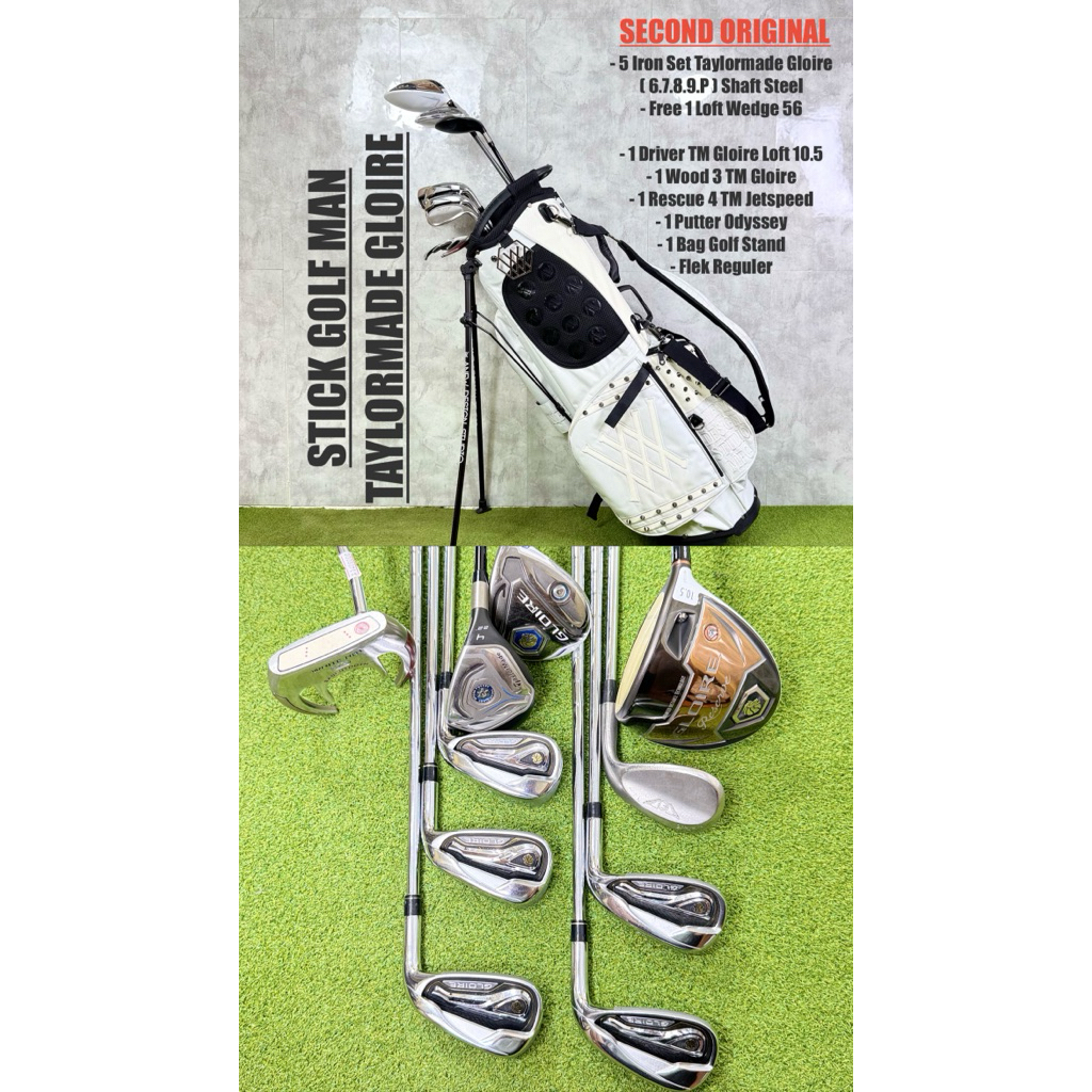 Paket Stick Golf Man Taylormade Gloire Golf Bekas Original Fullset Bag Golf - Stick Golf Used