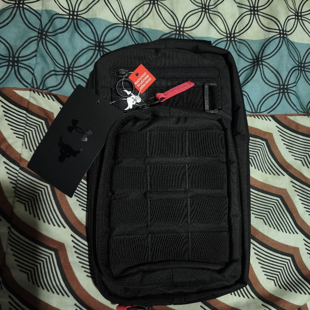 UA x Project Rock Waist bag Black 7L  / Tas Original / Tas 100% Original