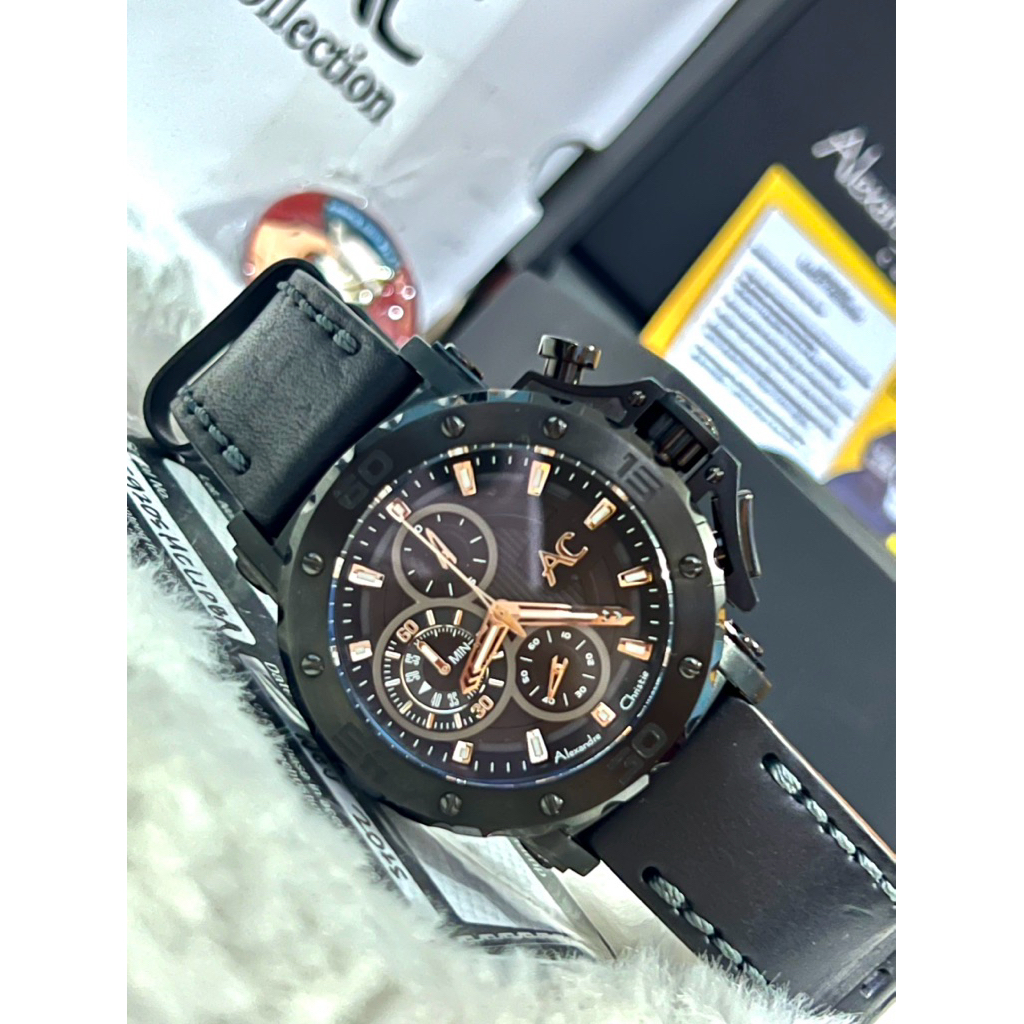 Dijual Jam Mewah dan AC Collection, AC 9205 MC Hitam Kulit