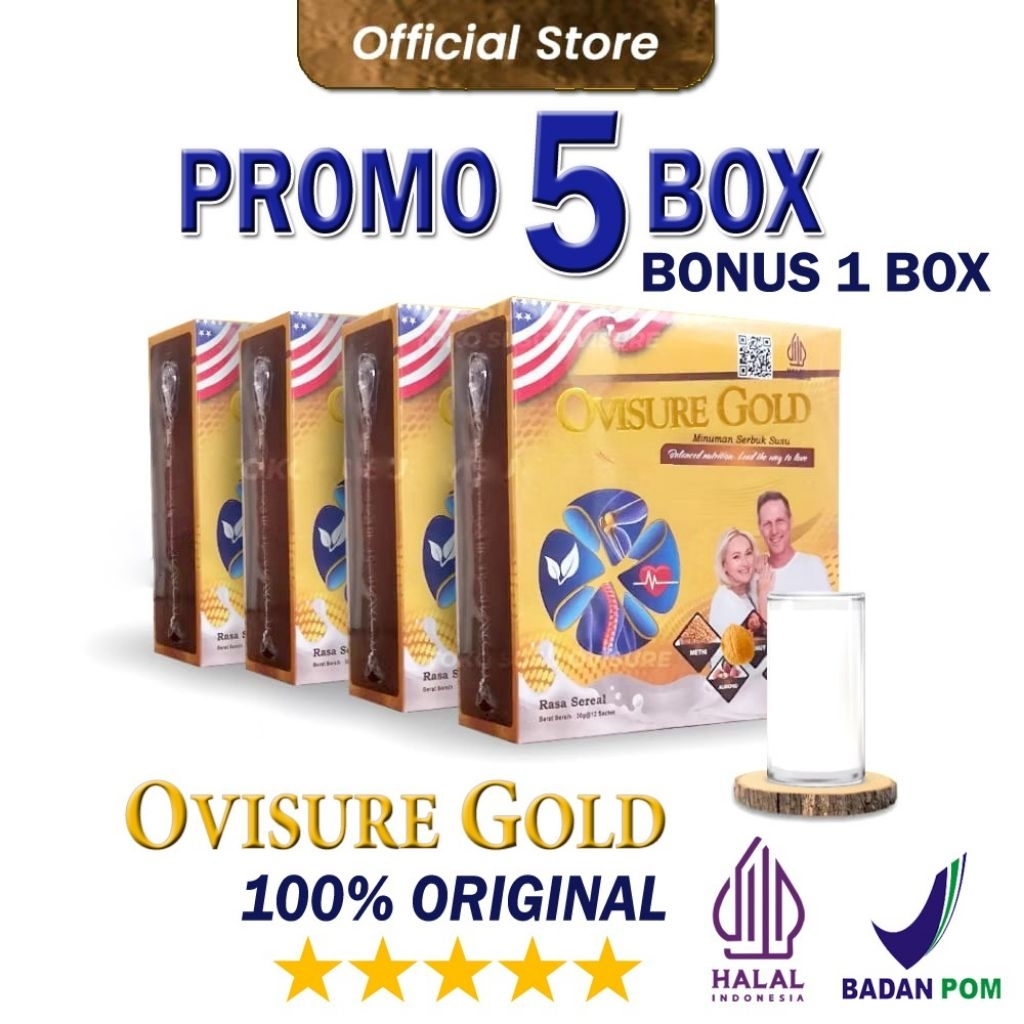 1 SACHET OVISURE GOLD ORIGINAL SUSU NABATI UNTUK KESEHATAN TULANG & NYERI SENDI ASLI BPOM OVISURE GO