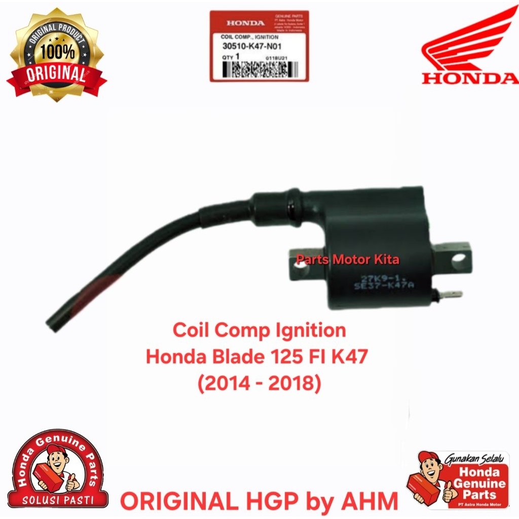 30510K47N01 Coil Comp Ignition Honda Blade 125 FI K47 (2014 - 2018) Original Honda AHM