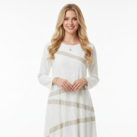 Eprise Gamis - FP473C Putih | Gaun Maxi Wanita | Dress Gamis | Dress Lebaran