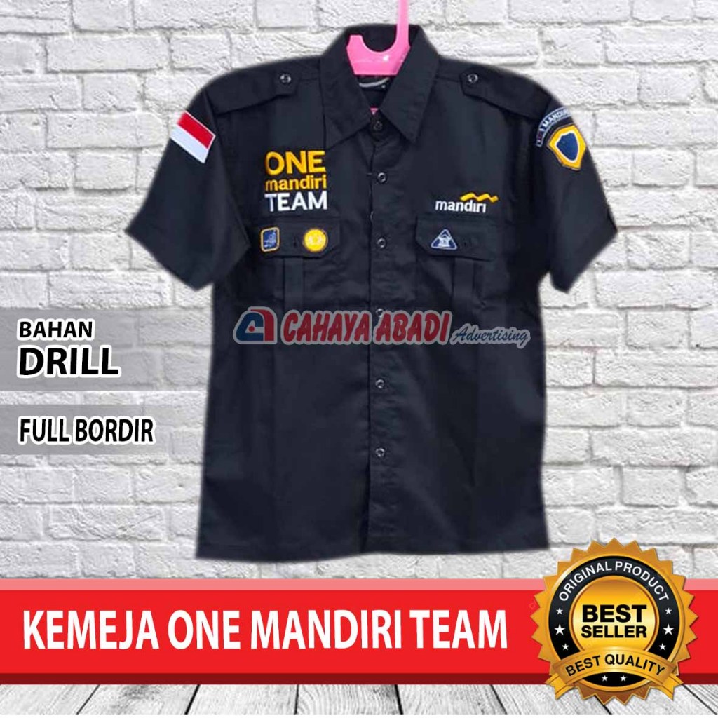 Kemeja Bank Mandiri One Team Baju Bank Mandiri One Team Lengan Pendek