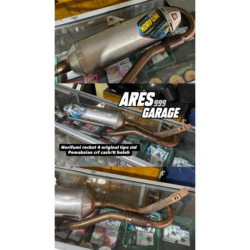 KNALPOT NORIFUMI ROCKET 4 SECOND ORIGINAL CRF 150L KNALPOT RACING CRF 150L