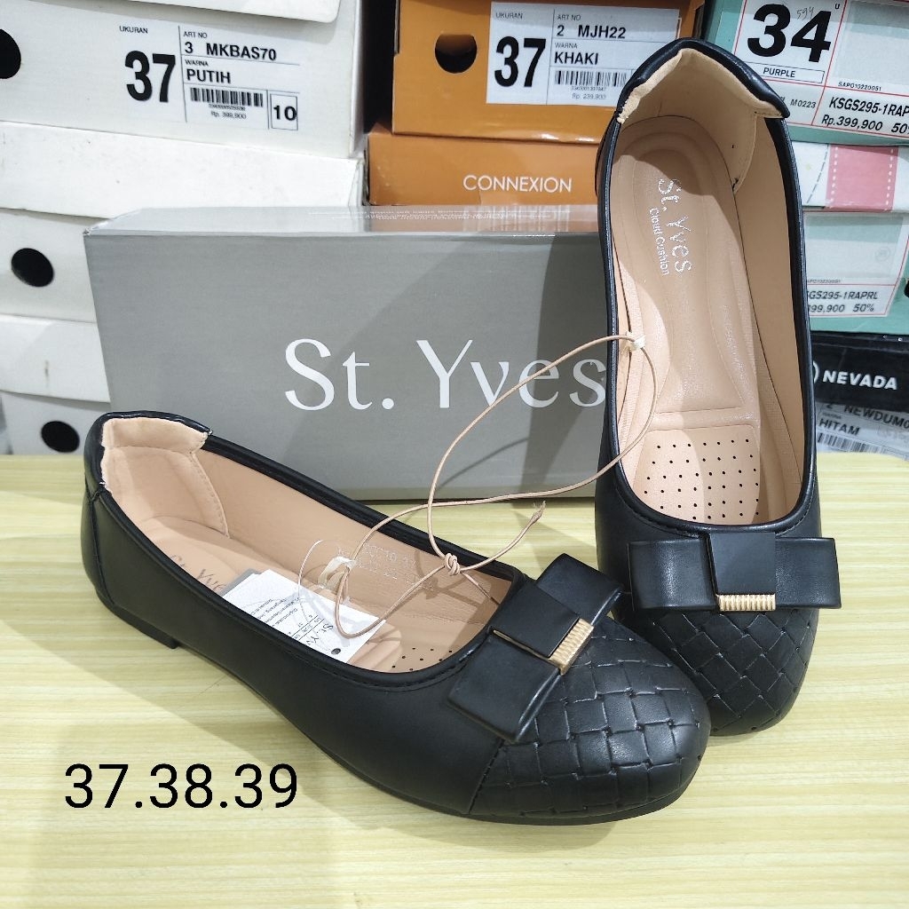 Flatshoes St.Yves Sepatu Flatshoes Wanita Hitam Brand Styves Matahari Terbaru Original Mall