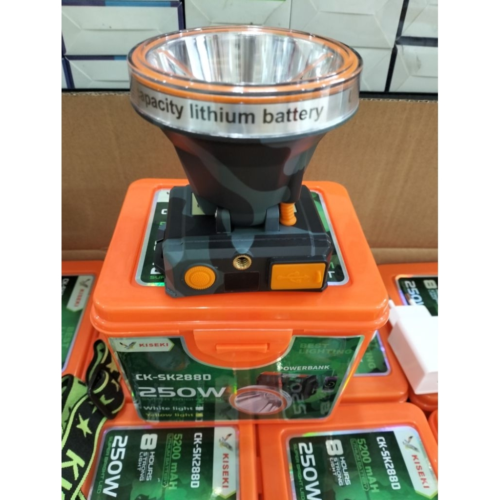 senter kepala selam/diving kiseki Ck-Sk288D cahaya putih 250wat super bright led