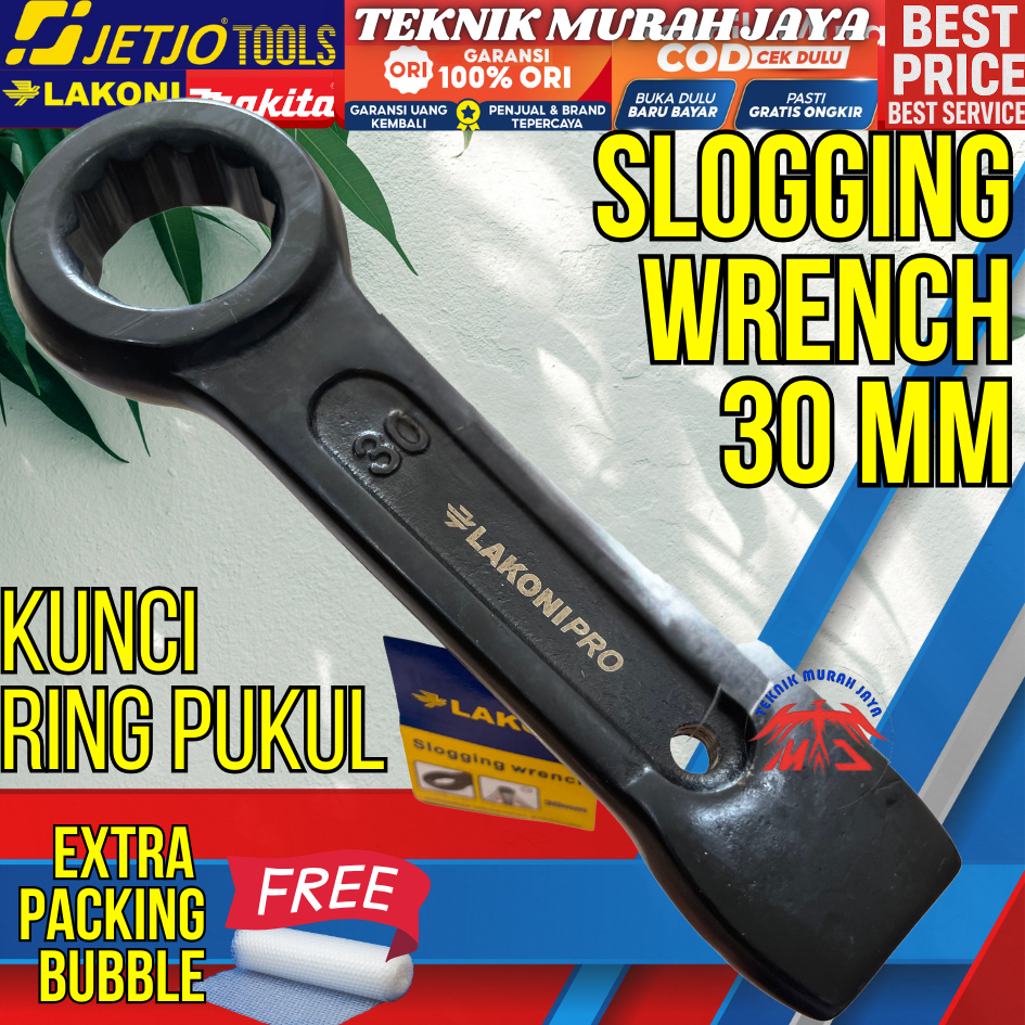 JETJO 300299 SLOGGING WRENCH 30mm Kunci RING Breaker PUKUL Hantam Palu IMPACT Ketok Gedor Baut Besar