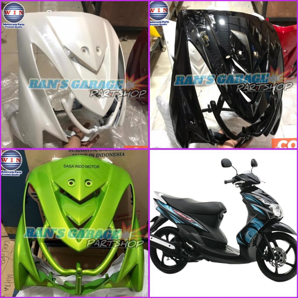 WIN TAMENG PANEL DEPAN YAMAHA MIO SOUL 14D WARNA HITAM PUTIH HIJAU DASI MIO SUL LAMA OLD KARBU KARBU