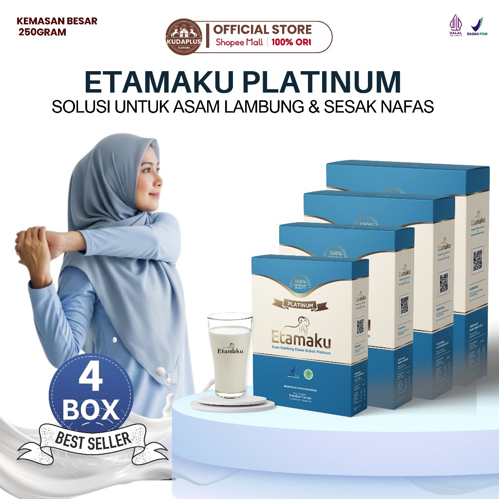 ETAMAKU Susu Bubuk Etawa Platinum Meringankan Nyeri Sendi Asam Urat 4 Box