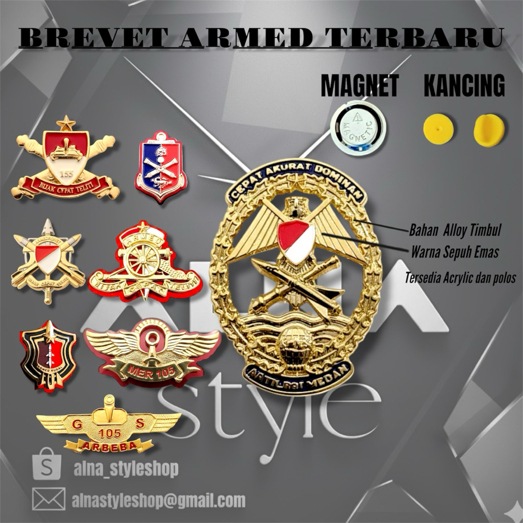Pin Armed Terbaru | brevet Armed | Cesaar | Artileri medan | rudal | wing armed