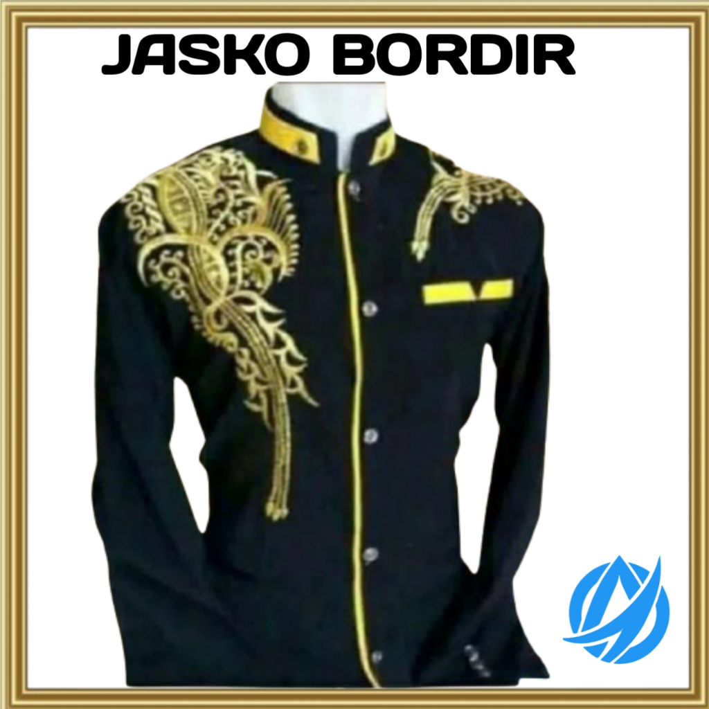 BAJU MUSLIM JASKO JAS KOKO PRIA BORDIR LENGAN PANJANG