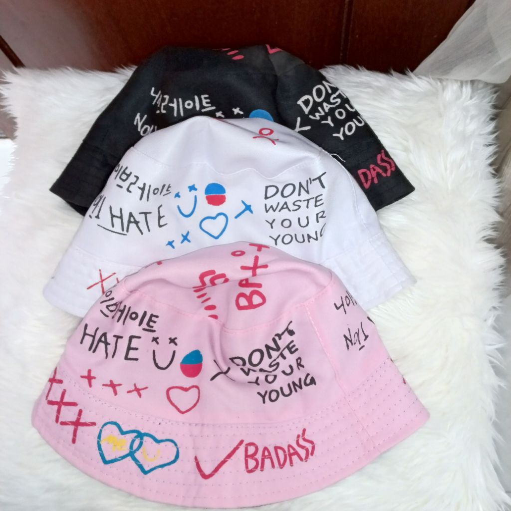 Topi bucket anak/ topi safari/ topi bucket polos/ topi bucket korea