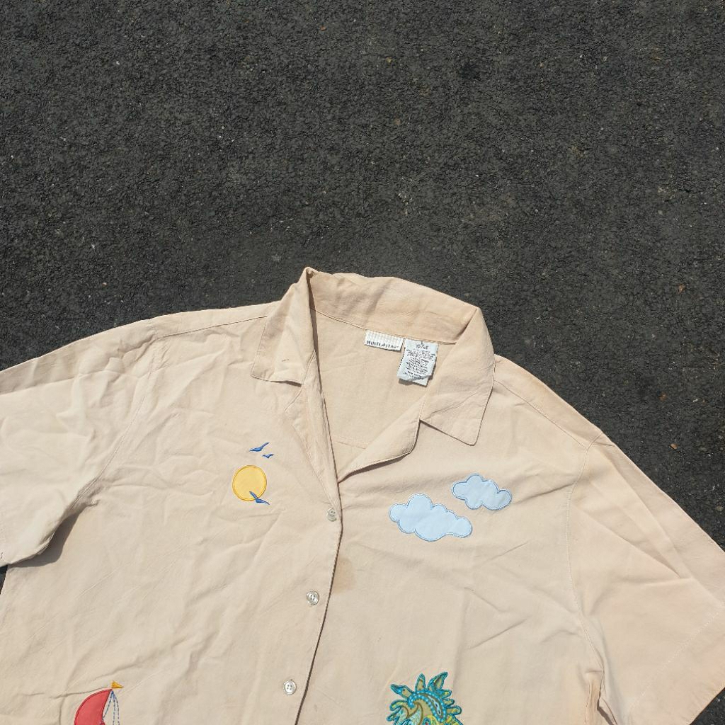 Kemeja open collar vintage by WHITE STAG