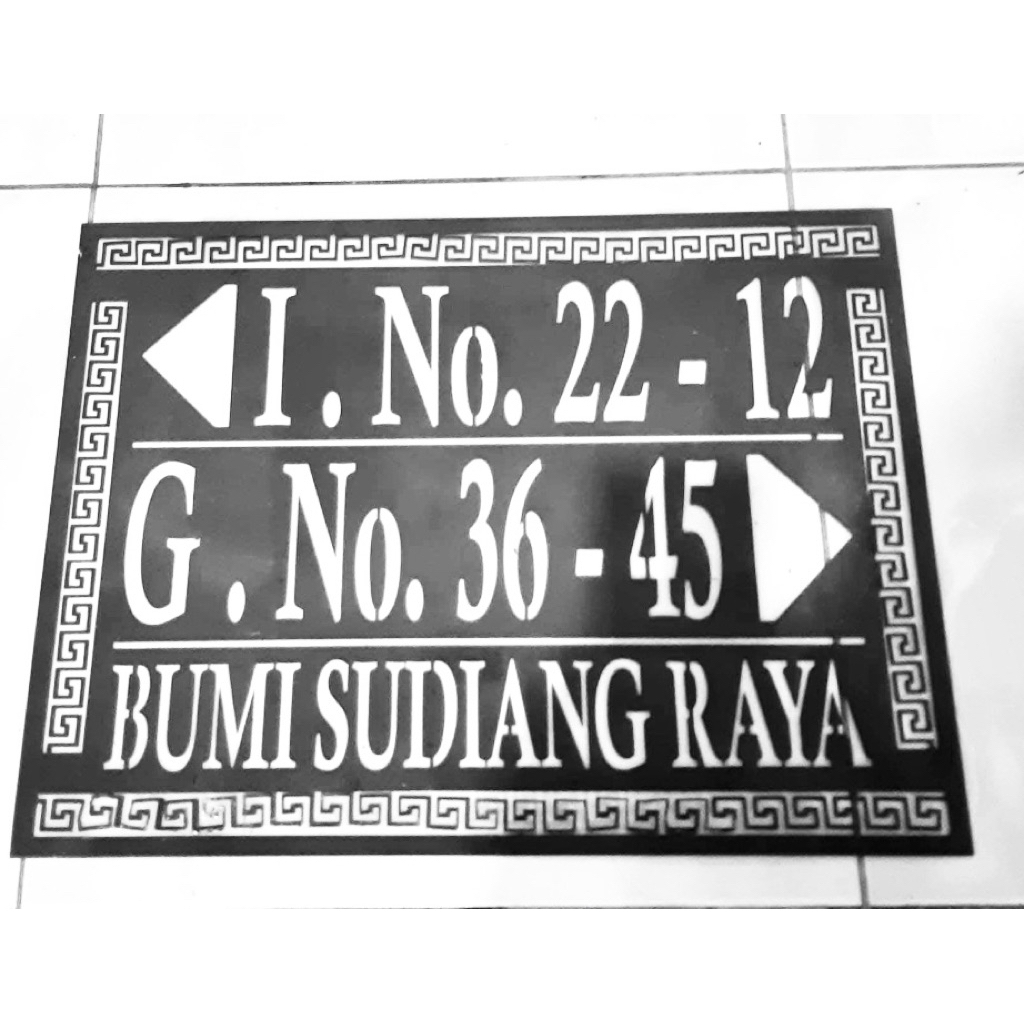 Plat Nomor Rumah Minimalis Custom