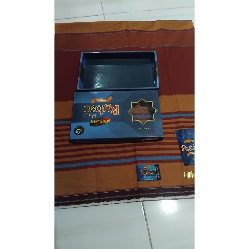 Sarung Atlas Rubat Original - Sarung Tenun Dewasa High Quality (Lengkap dengan Box)