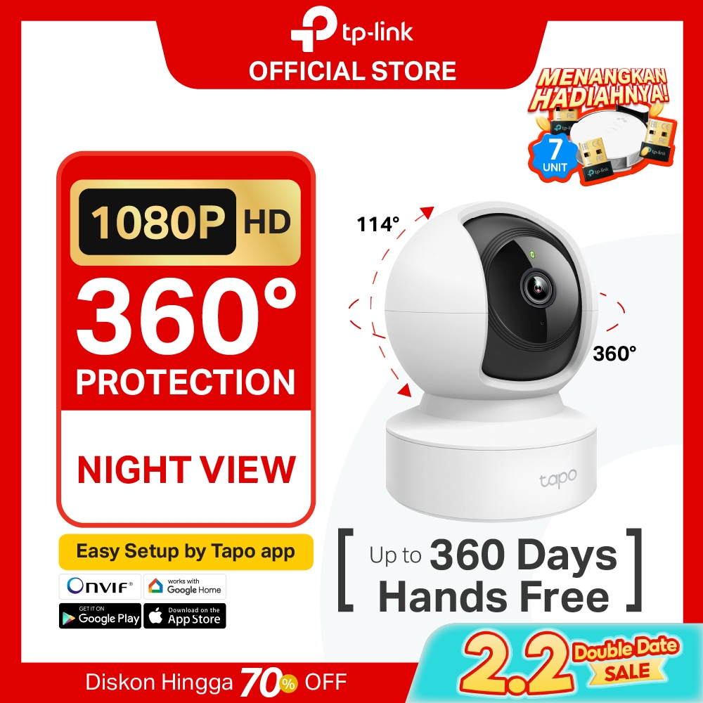 TP-Link Tapo C202 | 1080P Kamera CCTV | PTZ IP WiFi Camera | 2MP HD | Indoor | Video |