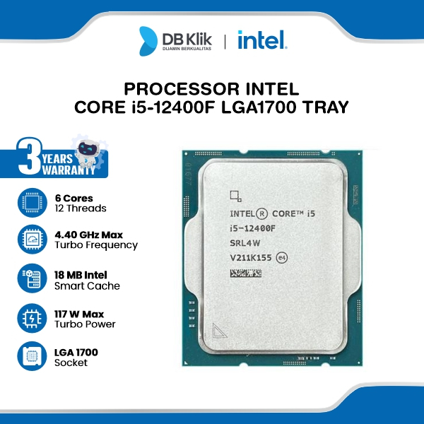 Processor INTEL Core i5-12400F LGA1700 Tray