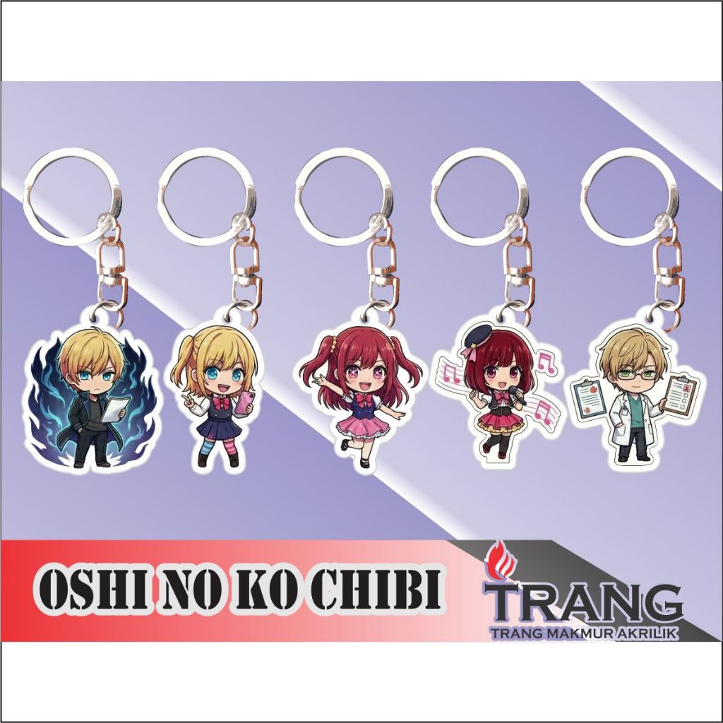 Gantungan Kunci Akrilik Oshi No Ko Chibi / Keychain Acrylic Oshi No Ko Chibi