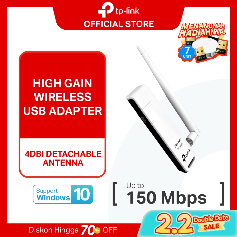 TP-Link TL-WN722N | 150Mbps WiFi Adapter | Wireless USB Adapter |  High Gain | Dongle WiFi | PC MAC