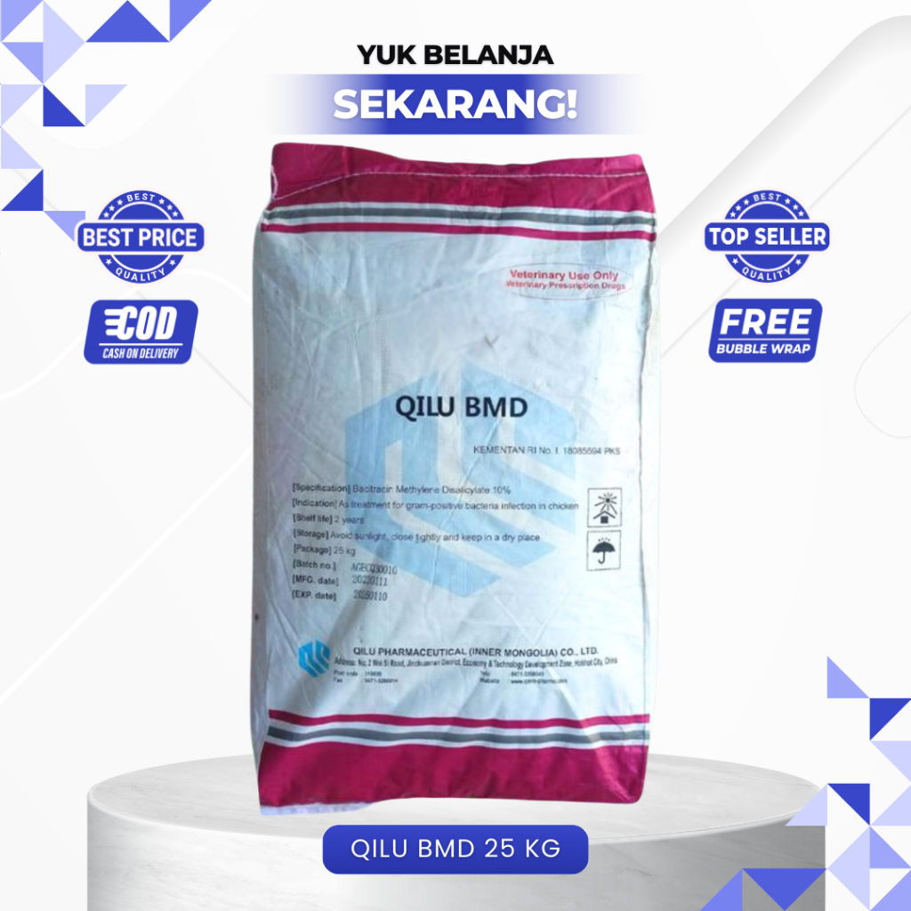 QILU BMD KEMASAN 25 KG - AGP Untuk Pemacu Dan Pencernaan Hewan Ternak Dan Unggas.