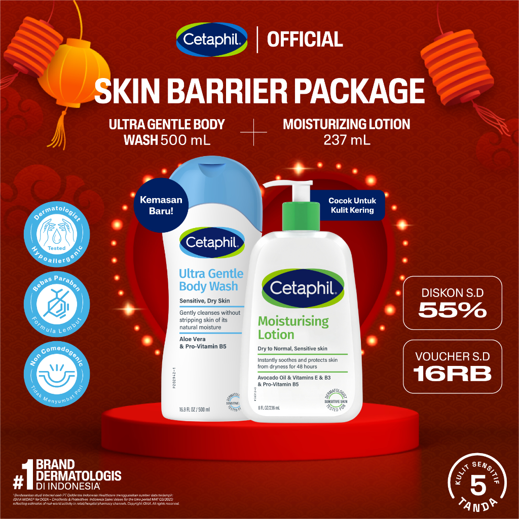 Cetaphil Ultra Gentle Body Wash 500ml + Moisturizing Lotion 237ml