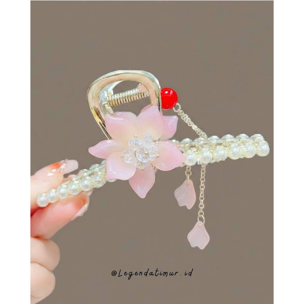 LTAR4155 LEGENDA TIMUR Hiasan kepala Jepit Rambut Jepitan Pink Blossom Hairclip Jedai Mewah Elegan A