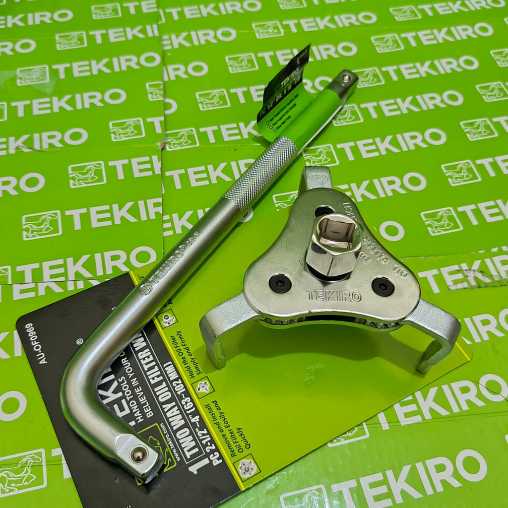 Promo Kunci Pembuka Filter Oli Tekiro 3 Kaki + Gagang Sok L 1/2" 10 Inch Paket Lengkap Murah