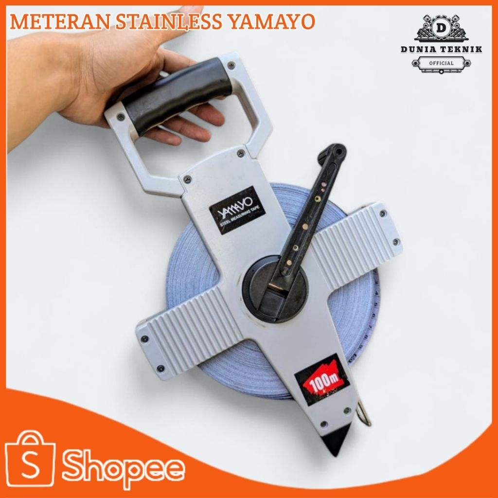 Meteran Roll YAMAYO Stainless Steel Mesuring Tape 100 Meter Meteran Roll Tancap Stainless Stell Orig