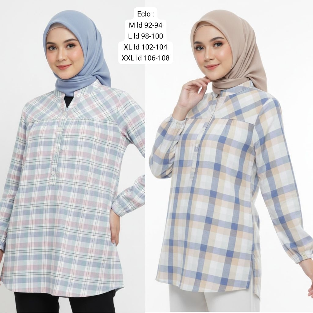 Blouse Eclo Bahan Katun / Tunik Eclo