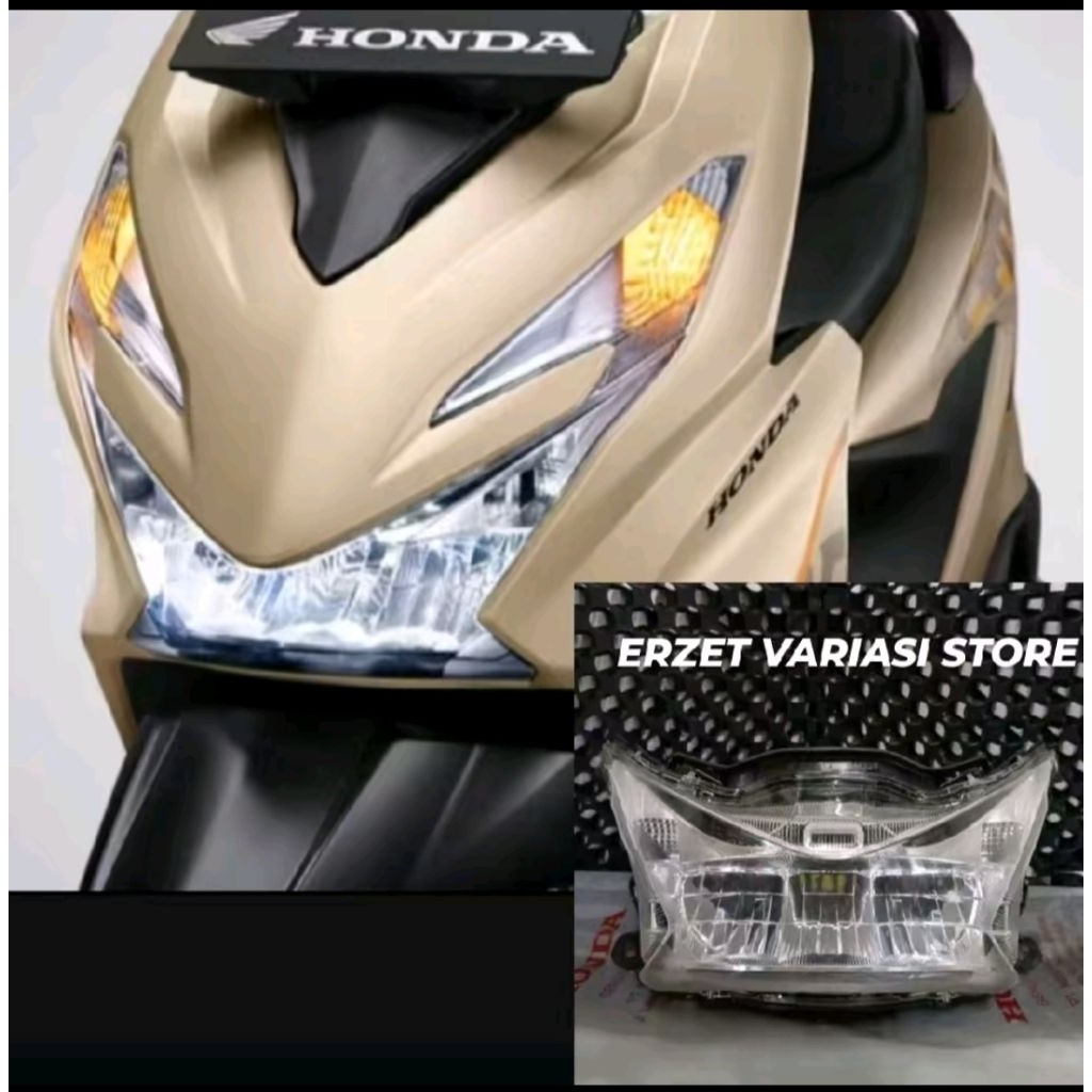 REFLEKTOR LAMPU DEPAN BEAT NEW BEAT DELUXE GEN 2 2025 LED KEYLES SET MIKA BATOK FULLSET