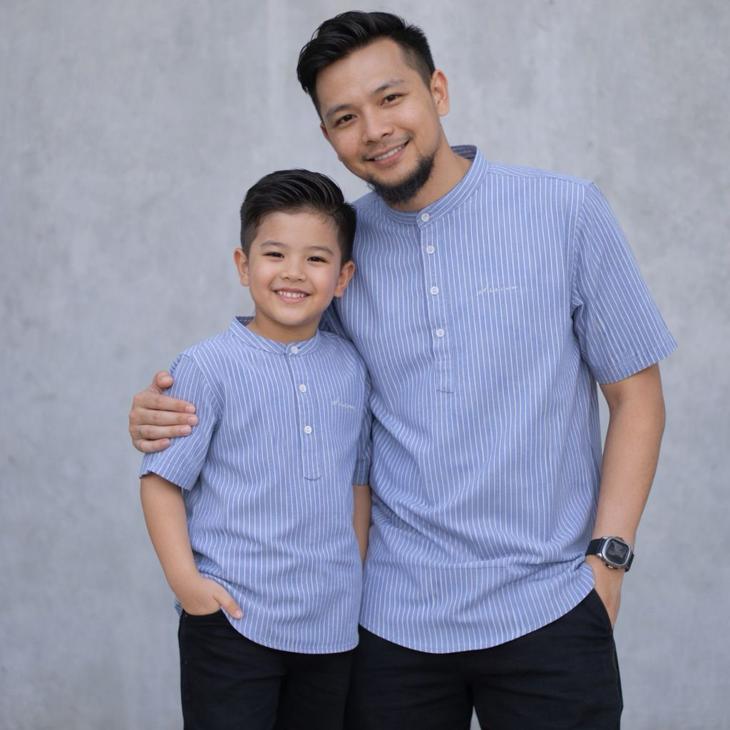 marajo kemko lengan pendek motif salur katun stanford marajo