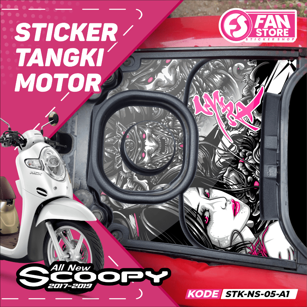 STIKER PELINDUNG TANGKI BENSIN SCOOPY - STIKER TANGKI KARAKTER LADY ANIME SCOOPY 2017 2018 2019 - ST