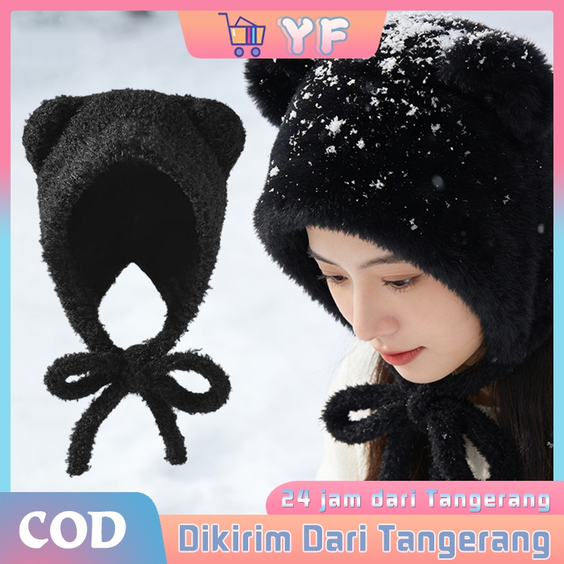 Topi Ember Telinga Lucu Super Lembut Unisex Dewasa / Topi Wanita Topi Mport / Topi Bucket Bulu Korea