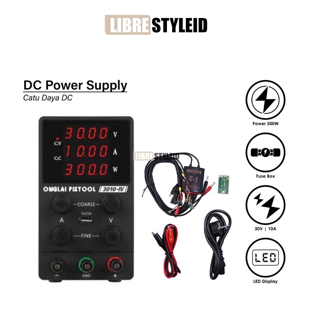 ONGLAI FIXTOOL 3010-IV Power Supply - Catu Daya 30V 10A Black Ori