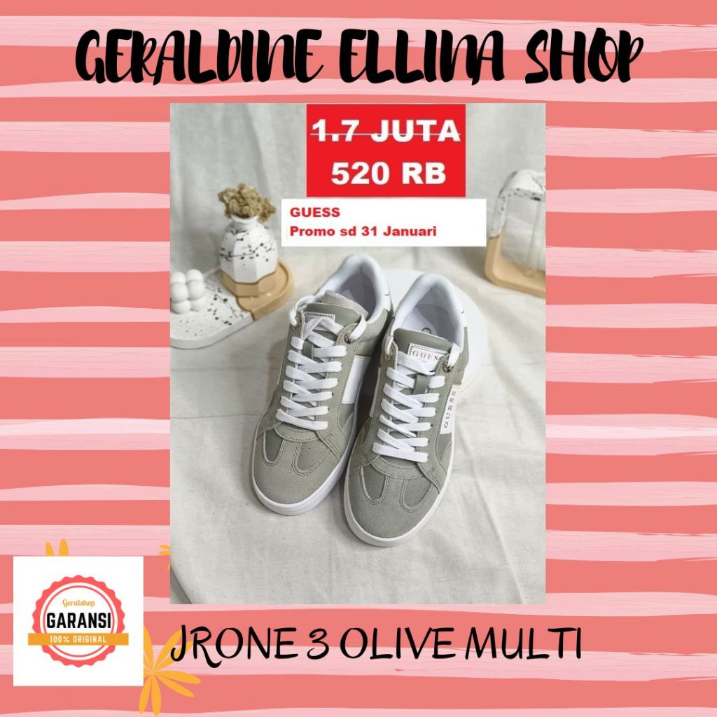 Sepatu sneakers Guess wanita 100% original SALE JRONE