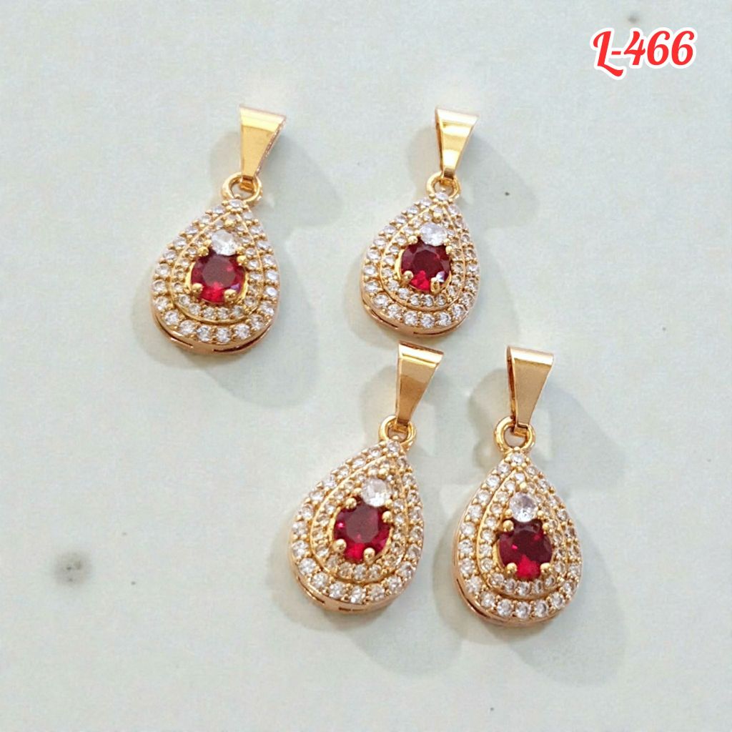 FS LIONTIN BATU MERAH MOTIF FULL MATA PERHIASAN BANDUL KALUNG TANPA RANTAI/L-466