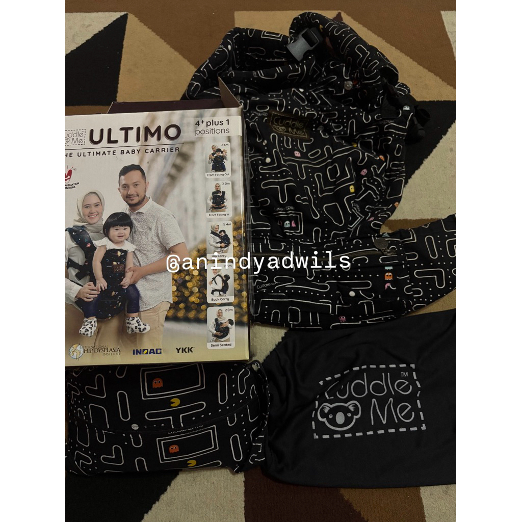 PRELOVED CUDDLE ME ULTIMO CARRIER MOTIF PACMAN BLACK