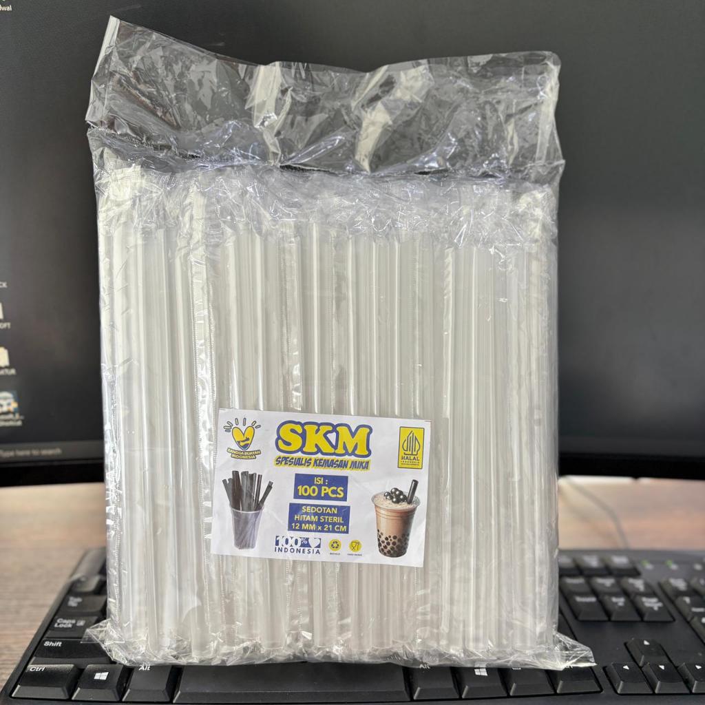 100PCS Sedotan BOBA Steril bening 12mmx21cm higienis bubble straw sedotan bubble sedotan boba higeni