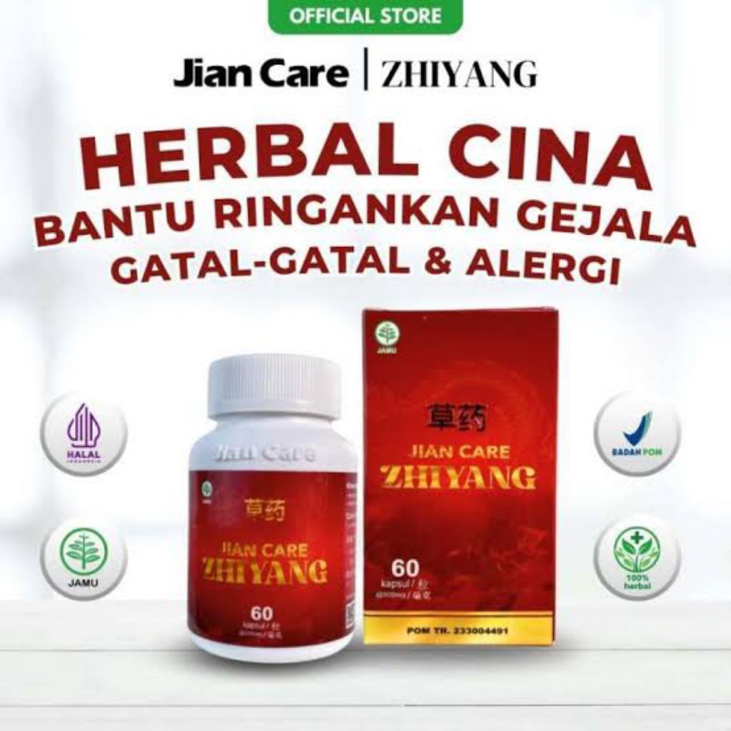 JIANCARE ZHIYANG Obat Herbal Untuk Gatal-Gatal Alergi Pada Kulit Terdaftar BPOM