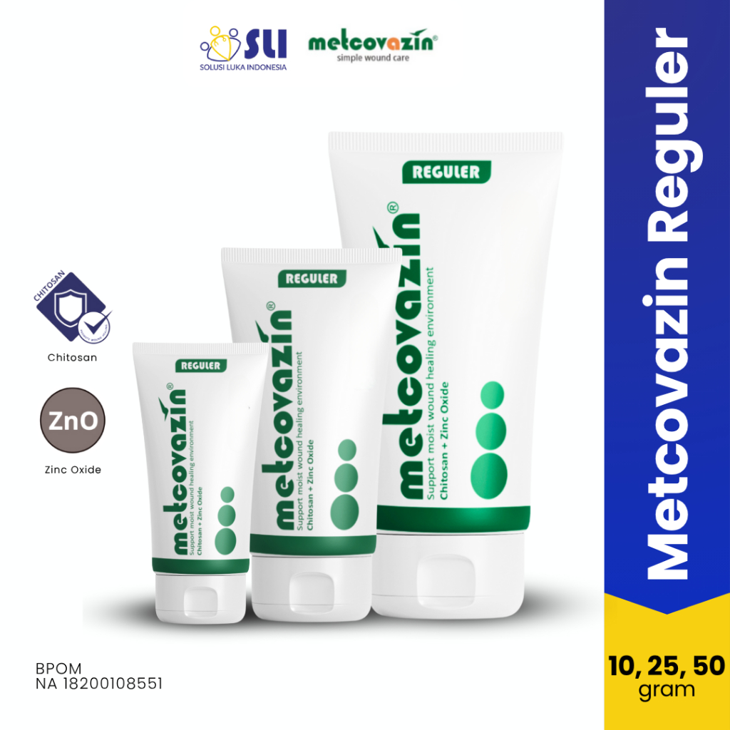 BARU PROMO METCOVAZIN REGULER 50GR - 3 PCS | FREE PENGGARIS LUKA, FREE TUMBLER, FREE POVIDONE-IODINE