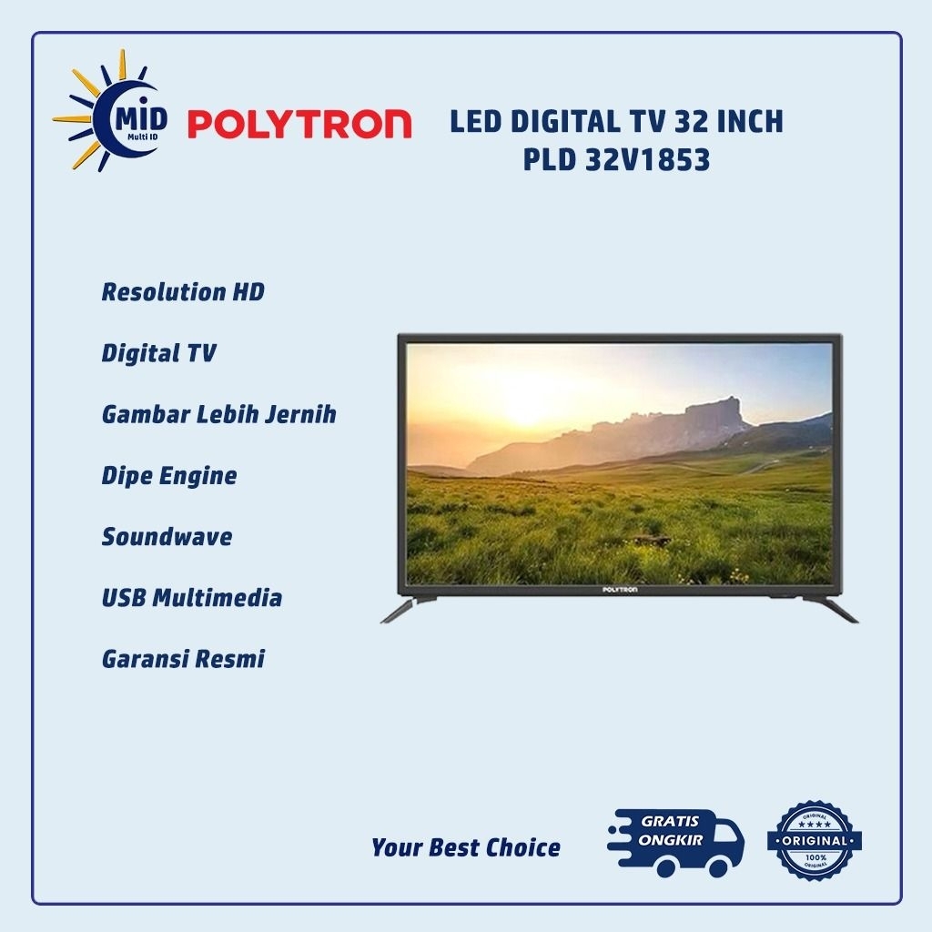 POLYTRON LED Digital TV 32 Inch PLD 32V1853 | LED TV 32 Polytron Digital | TV Polytron 32 Inch