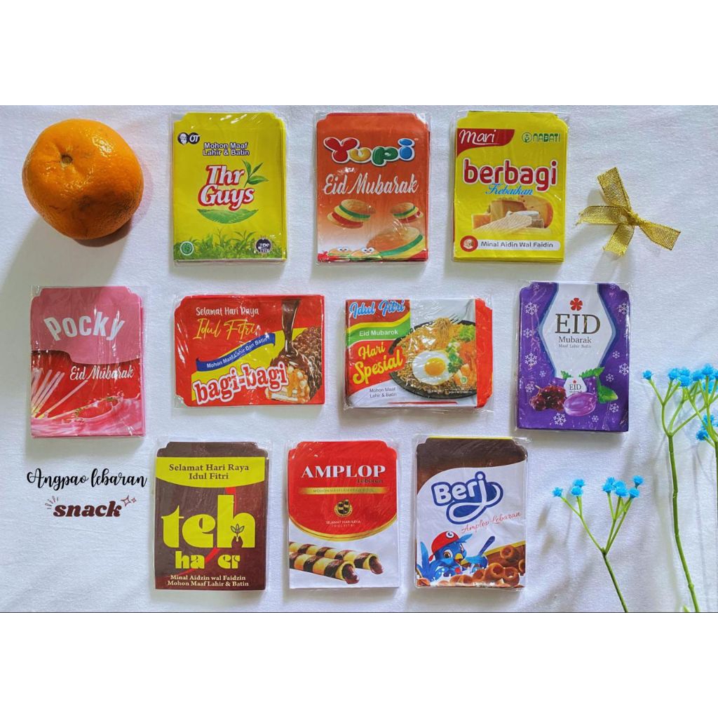 Angpau lebaran karakter unik snack