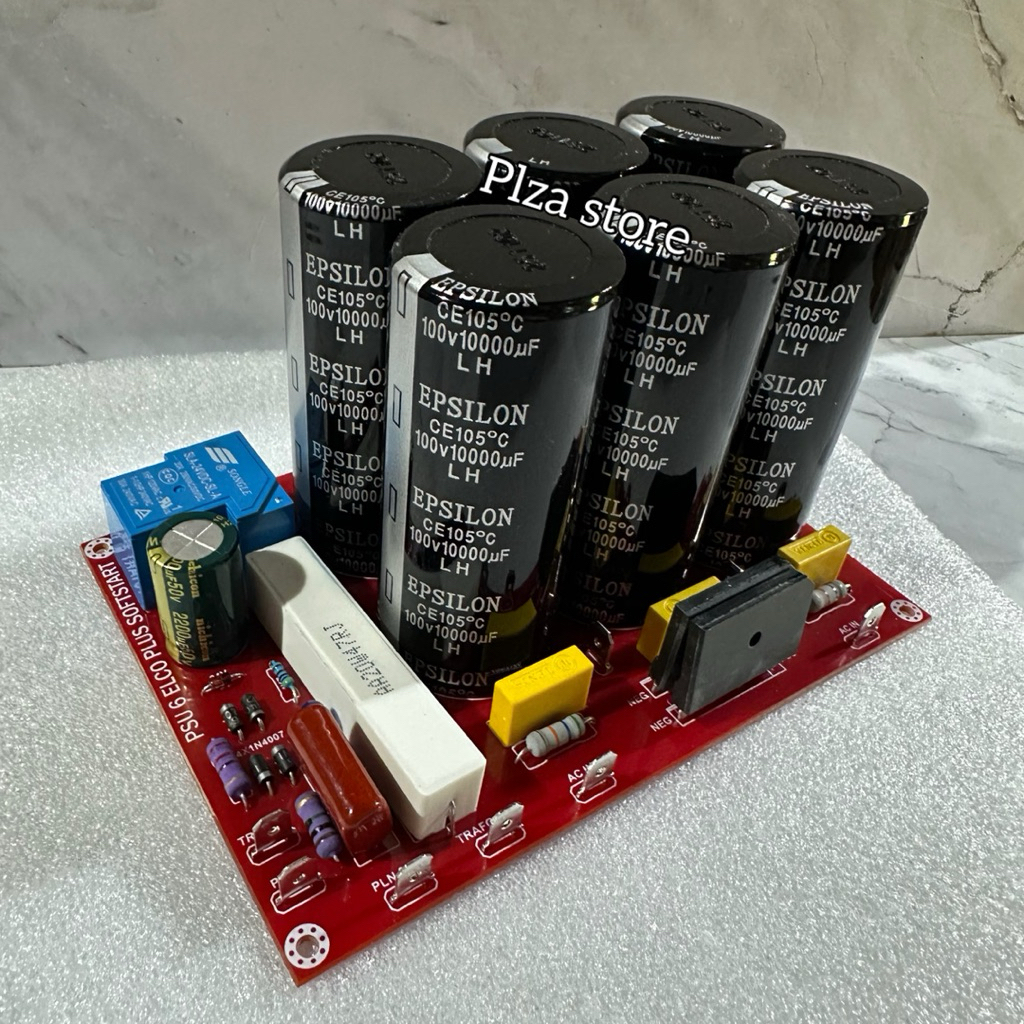 Psu class AB 6 elco 100v 10000uf Epsilon LH original lengkap softstart kit psu 6 elko 100volt 10.000