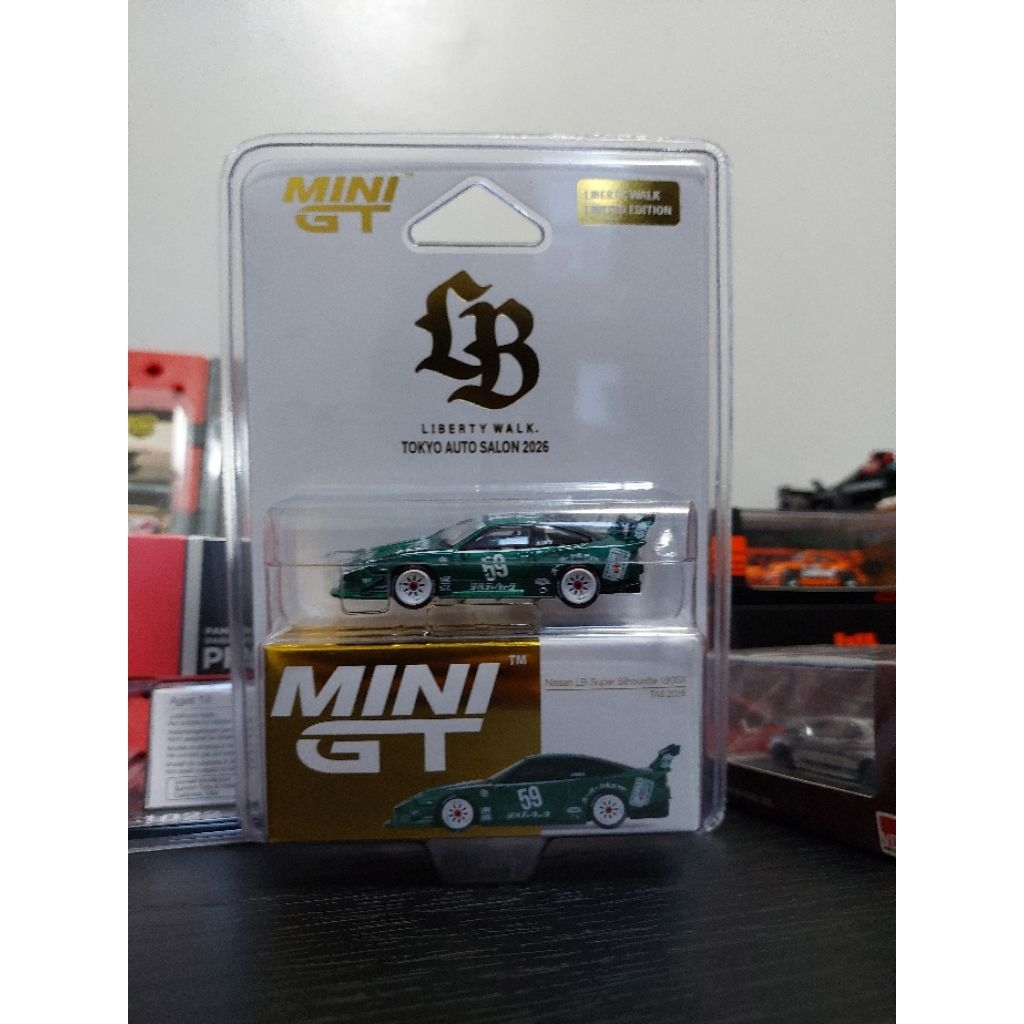 Mini GT LBWK Tokyo Auto Salon TAS 2026 Nissan LB Super Silhoutte 180SX Chrome Green MGT-1163